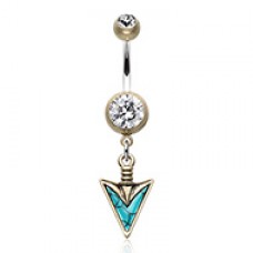 Vintage Boho Stone Spear Belly Button Ring
