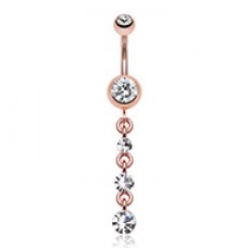 Rose Gold Journey Sparkle Belly Button Ring