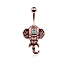 Rose Gold Supreme Ganesha Elephant Belly Button Ring