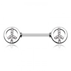 Bling Peace Nipple Barbell Ring