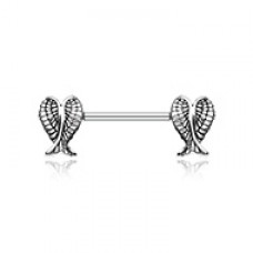 Fallen Angel Wing Heart Nipple Barbell Ring