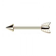 Golden Katniss Bow Arrow Nipple Barbell Ring