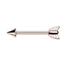 Rose Gold Katniss Bow Arrow Nipple Barbell Ring