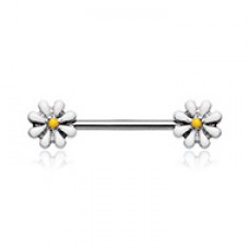 Spring Blossom Flower Nipple Barbell Ring
