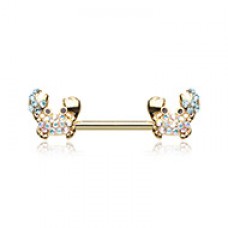 Golden Posh Sea Crab Nipple Barbell Ring