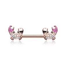 Rose Gold Posh Sea Crab Nipple Barbell Ring