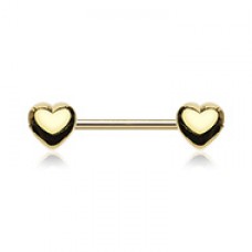  Golden Classic Heart Nipple Barbell Ring