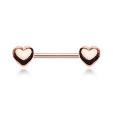 Rose Gold Classic Heart Nipple Barbell Ring