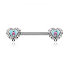 Victorian Filigree Heart Nipple Barbell Ring