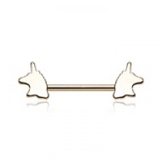 Golden One of a Kind Unicorn Nipple Barbell Ring