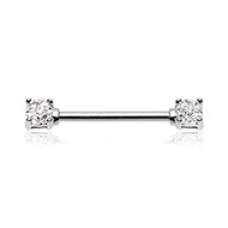 Sprinkle Dot Multi Gem Prong Set Nipple Barbell Ring