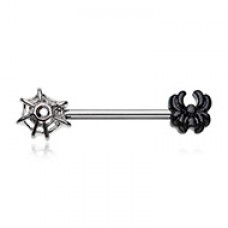 Arachnid Spider Web Nipple Barbell Ring