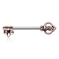Antique Key Nipple Barbell Ring