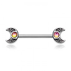 Treasure Celtic Moon Nipple Barbell Ring