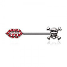 Kiss Of Death Nipple Barbell Ring