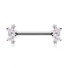 Tile Baguette Gem Nipple Barbell Ring