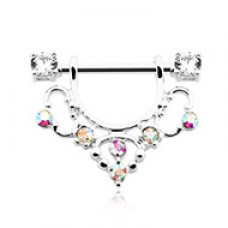 Elegant Sparkle Filigree Dangle Nipple Shield Ring