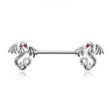 Balerion Jeweled Eye Dragon Nipple Barbell Ring