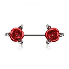 Classic Blooming Roses Nipple Barbell Ring