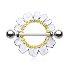 Adorable White Daisy Nipple Shield Ring