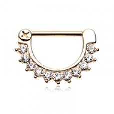 Golden Glistening Multi-Gem Nipple Clicker