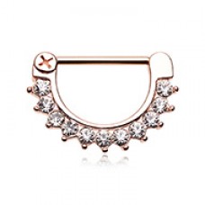 Rose Gold Glistening Multi-Gem Nipple Clicker