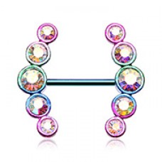 Colorline Sparkle Ray Multi-Gem Nipple Ring