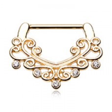 Golden Victorian Filigree Sparkle Nipple Clicker