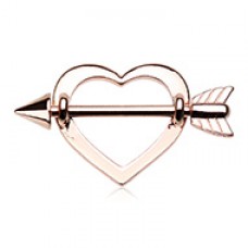 Rose Gold Cupid's Heart Nipple Shield Ring