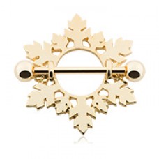 Golden Snowflake Nipple Shield Ring