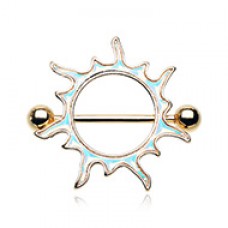 Gold Illuminating Sun Nipple Shield Ring