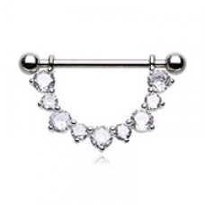 Elegant Gem Drop Dangle Nipple Shield Ring