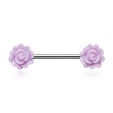 Acrylic Rose Nipple Barbell Ring