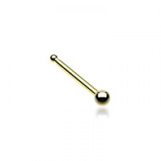 Gold PVD Ball Top Basic Nose Stud Ring
