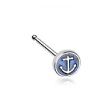 Anchor Inlay Nose Stud Ring