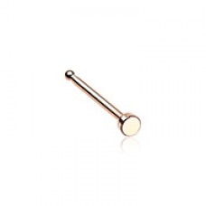 Rose Gold Round Plate Basic Steel Nose Stud Ring
