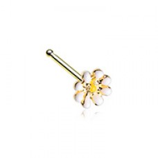 Golden Dainty Daisy Enamel Nose Stud Ring
