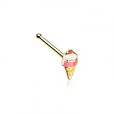 Golden Summertime Sadness Ice Cream Cone Nose Stud Ring