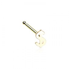 Golden Dollar Money Sign Nose Stud Ring