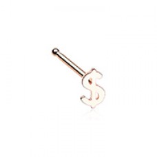 Rose Gold Dollar Money Sign Nose Stud Ring