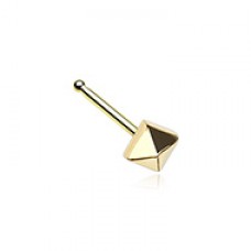 Golden Pyramid Nose Stud Ring