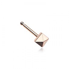 Rose Gold Pyramid Nose Stud Ring