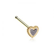 Golden Doily Valentine Heart Nose Stud Ring
