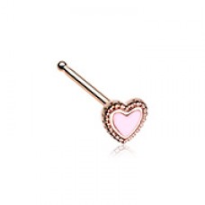 Rose Gold Doily Valentine Heart Nose Stud Ring