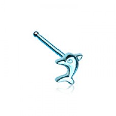 Blue Dolphin Nose Stud Ring