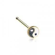 Golden Enamel Yin Yang Nose Stud Ring