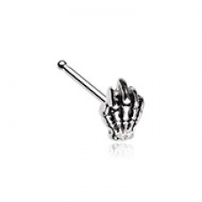 Steel Skeleton Hand Nose Stud Ring