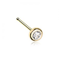 Golden Benevolent Bezel Gem Nose Stud Ring