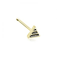 Golden Pharoah Striped Triangle Nose Stud Ring