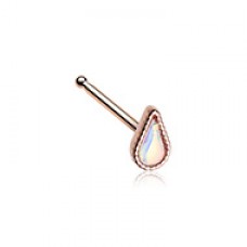 Rose Gold Illuminating TearDrop Shape Nose Stud Ring